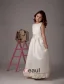 Ivory Sleeveless Sash Satin Flower Girl Dress