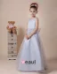 Long Bowknot Satin Organza Flower Girl Dress