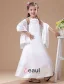 White A-Line Sleeveless Satin Flower Girl Dress