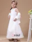 White A-Line Sleeveless Satin Flower Girl Dress