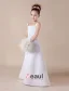 White Sleeveless Embroidery Satin Flower Girl Dress