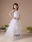 Fantastic White Tulle Ruffle Flower Girl Dress