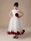 Sleeveless Sash Flower Satin Tulle Flower Girl Dress