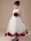 Sleeveless Sash Flower Satin Tulle Flower Girl Dress