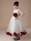 Sleeveless Sash Flower Satin Tulle Flower Girl Dress