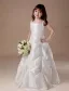 White Sleeveless Ball Gown Satin Flower Girl Dress