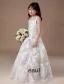 White Sleeveless Ball Gown Satin Flower Girl Dress