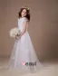 White Lace Satin Organza Flower Girl Dress