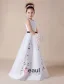 White Embroidery Sash Satin Organza Flower Girl Dress