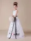 White Embroidery Sash Satin Organza Flower Girl Dress