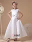 White Romantic Satin Flower Girl Dress