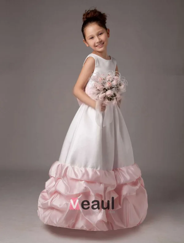 A-line Taffeta Ankle Length Flower Girl Dress