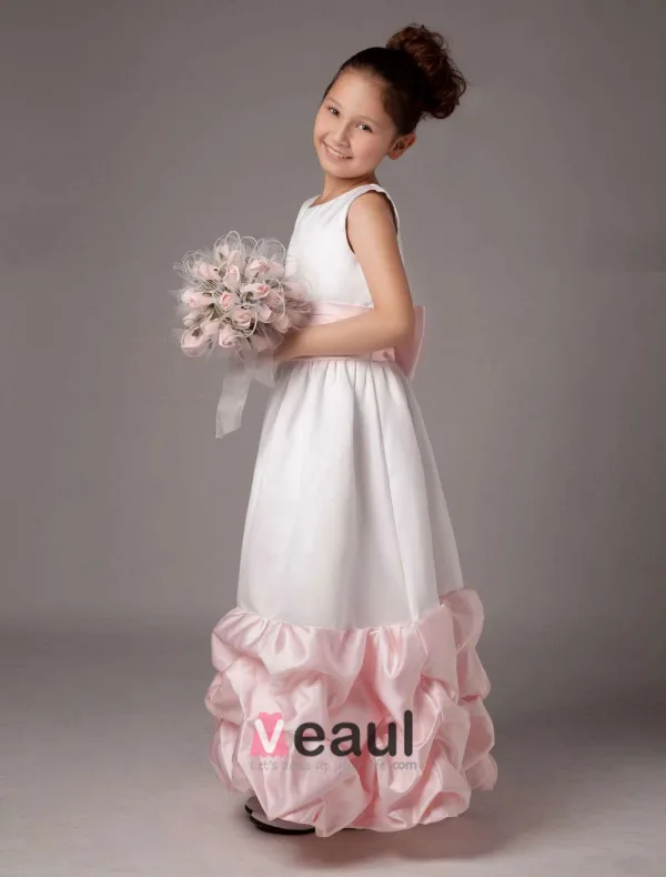 A-line Taffeta Ankle Length Flower Girl Dress