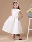Ivory Satin Sash Flower Girl Dress