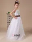 Romantic White Spaghetti Sash Satin Flower Girl Dress