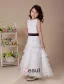 Organza Ruffles Skirt Sash Taffeta Flower Girl Dress