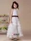 Organza Ruffles Skirt Sash Taffeta Flower Girl Dress