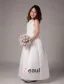 White Sleeveless Satin Lace Flower Girl Dress