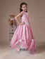 Pink Sleeveless Sash Taffeta Organza Flower Girl Dress