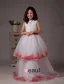 Multi-couche Blanche Sans Manches En Satin Robe Ceremonie Fille Robe Fille Mariage
