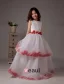 Multi-couche Blanche Sans Manches En Satin Robe Ceremonie Fille Robe Fille Mariage