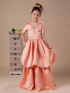 Cute Taffeta Ruffle Flower Girl Dress