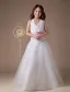 A-line Halter Satin Floor Length Flower Girl Dress