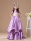 Lilac A-line Square Taffeta Floor Length Flower Girl Dress