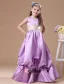 Lilac A-line Square Taffeta Floor Length Flower Girl Dress