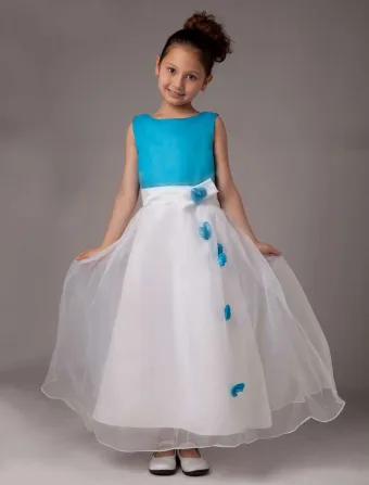 Fleur Sans Manches En Satin Organza Robe Ceremonie Fille Robe Fille Mariage