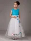 Sleeveless Flower Satin Organza Flower Girl Dress