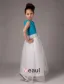 Sleeveless Flower Satin Organza Flower Girl Dress