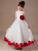 White Sleeveless Satin Organza Flower Girl Dress
