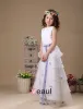 Sleeveless Sash Multi-layer Satin Organza Flower Girl Dress