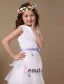Multi-couche Manches Ceinture Satin Organza Robe Ceremonie Fille Robe Fille Mariage