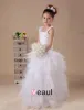 White A-line Square Floor Length Flower Girl Dress