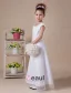 White Satin Organza Kjoler Til Barn Blomsterpikekjoler