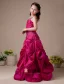 Red A-line Taffeta Floor Length Flower Girl Dress