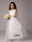 White Sleeveless Bow Sash Flower Girl Dress