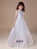 Słodkie Białe Miękkie Koronki Sukienki Dla Dziewczynek Sukienki Komunijne