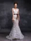 2015 Trumpet / Mermaid Scoop Neck Floor-length Long Pierced Tulle Wedding Dress With Sequins