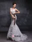2015 Trumpet / Mermaid Scoop Neck Floor-length Long Pierced Tulle Wedding Dress With Sequins