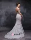 2015 Trumpet / Mermaid Scoop Neck Floor-length Long Pierced Tulle Wedding Dress With Sequins