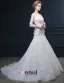 2015 Trumpet /Mermaid Handmade Lace Flower Square Neckline Wedding Dresses