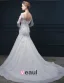 2015 Trumpet /Mermaid Handmade Lace Flower Square Neckline Wedding Dresses