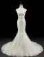 Charmantes Robe De Mariage Sirène Perles Appliques En Cristal Guillotine Robe De Mariée