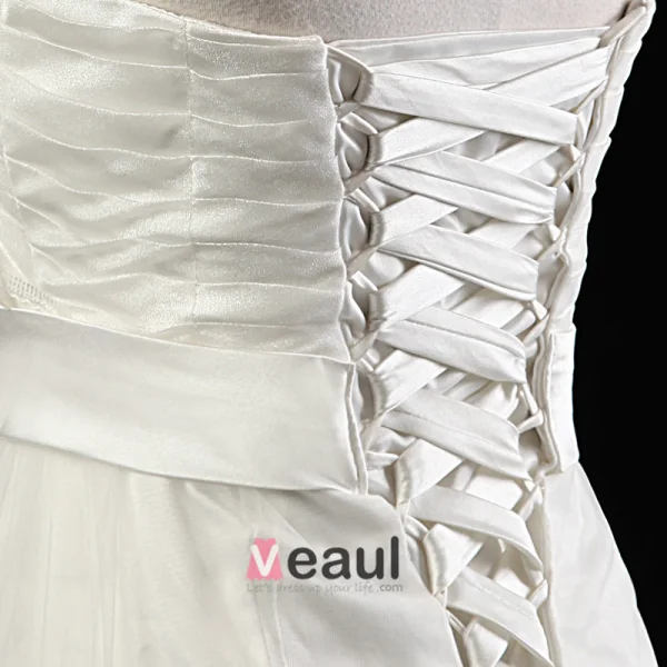 2015 Hand Made Flower Sash Crystal Lace Wedding Dress Bridal Gown