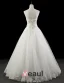 2015 Gorgeous A-line Strapless Floor-length Bridal Gown Crystal Wedding Dress