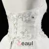 2015 Gorgeous A-line Strapless Floor-length Bridal Gown Crystal Wedding Dress