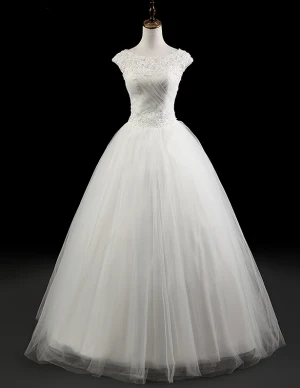 2015 Charming White Bridal Gown Empire Lace Wedding Dress